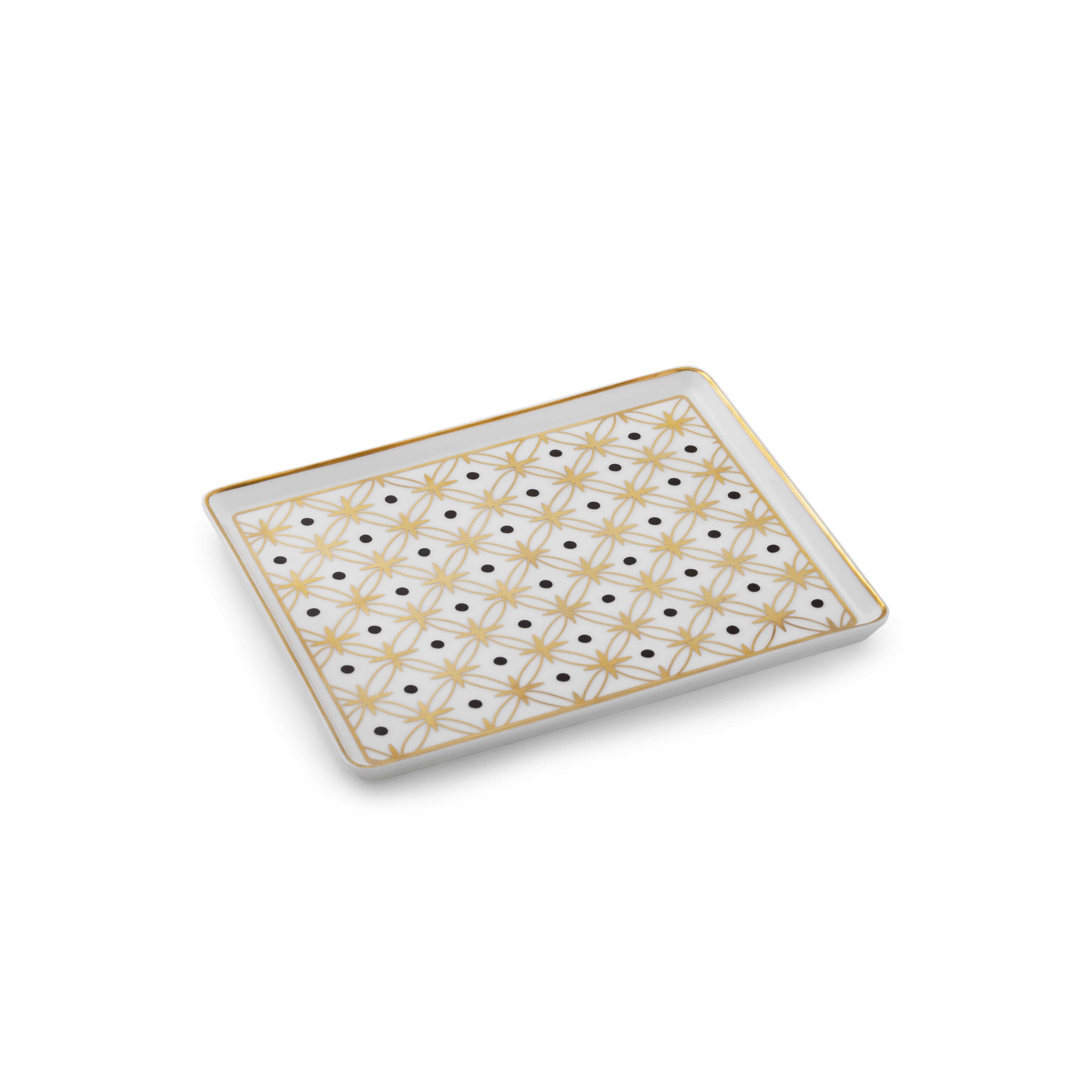 Kyoto - Small rectangular plate Gold Star