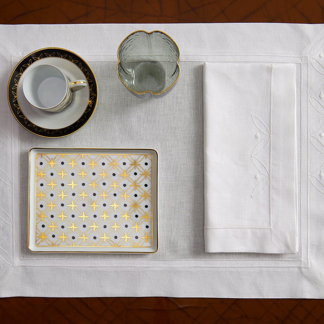 Kyoto - Small rectangular plate Gold Star